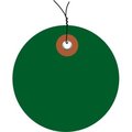 Box Packaging Plastic Circle Tags, Pre Wired, 2" Dia., Green, 100/Pack G26068W